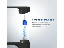 Emke Wasserhahn Bad 215 x 269 x 49 mm Schwarz Matt Waschtischarmatur Mischbatterie Waschbecken