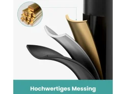 Emke Wasserhahn Bad Waschtischarmatur 181 x 166 x 50 mm Schwarz Matt Gold Gebürstet Mischbatterie