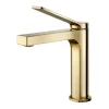 Emke Wasserhahn Waschbeckenarmaturen 195 x 173 x 46 mm Champagnergold Mischbatterie Küchenarmatur mit Luftsprudler
