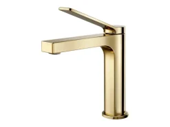 Emke Wasserhahn Waschbeckenarmaturen 195 x 173 x 46 mm Champagnergold Mischbatterie Küchenarmatur mit Luftsprudler