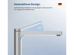 Emke Wasserhahn Waschbeckenarmaturen 335 x 233 x 46 mm Verchromt Mischbatterie Küchenarmatur mit Luftsprudler