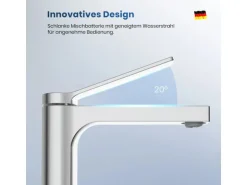 Emke Wasserhahn Waschbeckenarmaturen 195 x 173 x 46 mm Verchromt Mischbatterie Küchenarmatur mit Luftsprudler