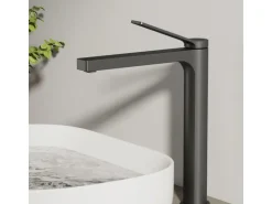 Emke Wasserhahn Waschbeckenarmaturen 335 x 233 x 46 mm Anthrazit Mischbatterie Küchenarmatur mit Luftsprudler