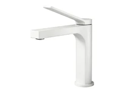 Emke Wasserhahn Waschbeckenarmaturen 195 x 173 x 46 mm Weiß Matt Mischbatterie Küchenarmatur mit Luftsprudler