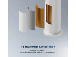 Emke Wasserhahn Waschbeckenarmaturen 195 x 173 x 46 mm Weiß Matt Mischbatterie Küchenarmatur mit Luftsprudler