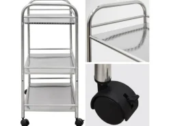 eyepower Servierwagen mit 3 Etagen 60 x 35 x 77 cm