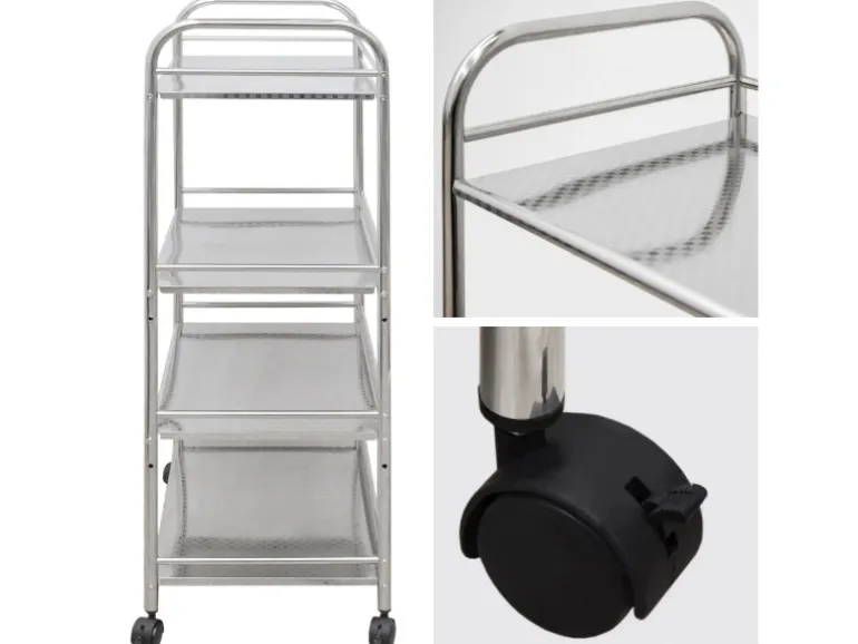 eyepower Servierwagen mit 4 Etagen 60 x 35 x 100 cm