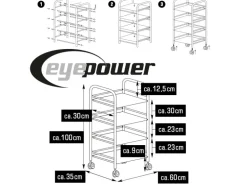 eyepower Servierwagen mit 4 Etagen 60 x 35 x 100 cm