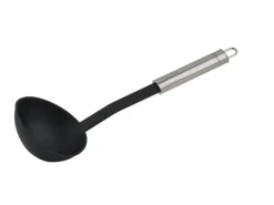 Fackelmann Schöpflöffel mit Ovalgriff 30 cm Silber-Schwarz