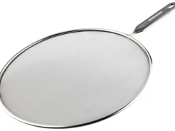 Fackelmann Spritzschutz mit Griffeinlage Ø 29 cm x 46 cm Silber-Grau