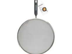 Fackelmann Spritzschutz mit Griffeinlage Ø 29 cm x 46 cm Silber-Grau