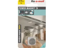 Fix-o-moll Magnetscheibe Neodym Selbstklebend Ø 19 mm x 1,5 mm Silber