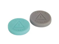 Fix-o-moll Magnetscheibe Neodym in Siliconhaut Ø 19 mm x 4 mm Grau/Türkis