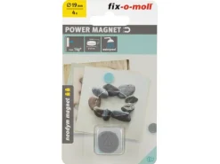 Fix-o-moll Magnetscheibe Neodym in Siliconhaut Ø 19 mm x 4 mm Grau/Türkis