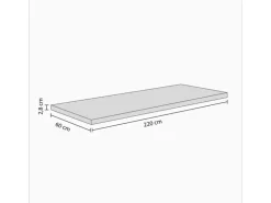 Flex-Well Arbeitsplatte Gesprenkelt Grau Melliert 220 cm x 60 cm x 2,8 cm