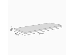 Flex-Well Classic Arbeitsplatte Caledonia 210 cm x 60 cm x 2,8 cm