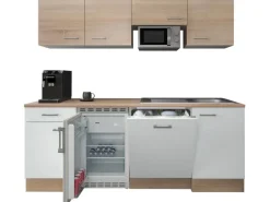 Flex-Well Classic Büroküche Florida 210 cm Weiß-Sonoma Eiche