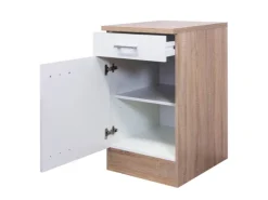 Flex-Well Classic Büroküche Florida 210 cm Weiß-Sonoma Eiche