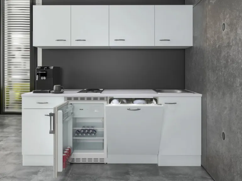 Flex-Well Classic Büroküche Wito 210 cm Weiß