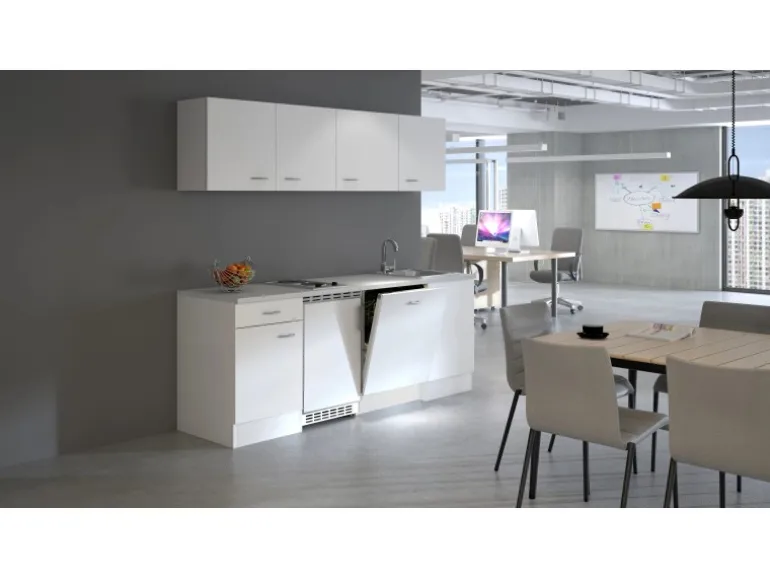 Flex-Well Classic Büroküche Wito 210 cm Weiß