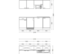 Flex-Well Classic Büroküche Wito 210 cm Weiß