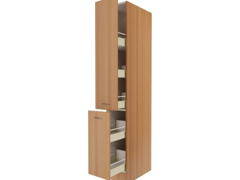 Flex-Well Classic Küchen-Apothekerschrank Nano 200 cm x 30 cm x 57 cm Buche