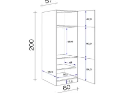 Flex-Well Classic Küchen-Geräteumbauschrank Nano 60 cm Buche Nachbildung