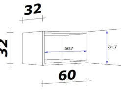Flex-Well Classic Küchen-Kurz-Hängeschrank Nano 60 cm Buche Nachbildung