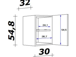 Flex-Well Classic Küchen-Oberschrank Nano 30 cm Buche Nachbildung