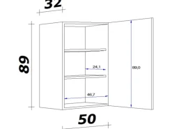 Flex-Well Classic Küchen-Oberschrank Wito 50 cm x 89 cm Weiß