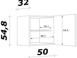 Flex-Well Classic Küchen-Oberschrank Speed 50 cm Weiß