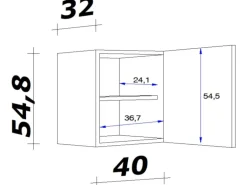 Flex-Well Classic Küchen-Oberschrank Nano 40 cm Buche Nachbildung