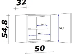 Flex-Well Classic Küchen-Oberschrank Florida 50 cm x 55 cm Sonoma Eiche