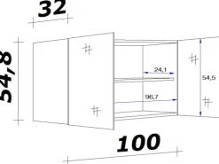 Flex-Well Classic Küchen-Oberschrank Speed 100 cm Weiß