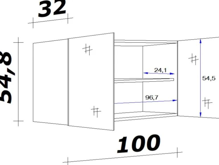Flex-Well Classic Küchen-Oberschrank Speed 100 cm Weiß