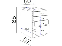 Flex-Well Classic Küchen-Schubkastenschrank Wito 50 cm Weiß
