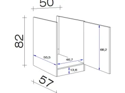 Flex-Well Classic Küchen-Spülenunterschrank Nano 50 cm Buche