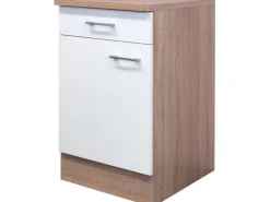 Flex-Well Classic Küchen-Unterschrank Florida 50 cm Weiß-Sonoma Eiche