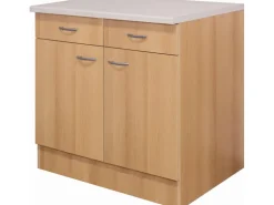 Flex-Well Classic Küchen-Unterschrank Nano 100 cm Buche Nachbildung