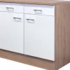 Flex-Well Classic Küchen-Unterschrank Florida 100 cm Weiß-Sonoma Eiche