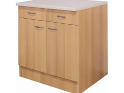 Flex-Well Classic Küchen-Unterschrank Nano 80 cm Buche Nachbildung