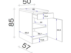 Flex-Well Classic Küchen-Unterschrank Wito 50 cm Weiß