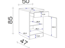 Flex-Well Classic Küchen-Unterschrank Speed 50 cm Weiß
