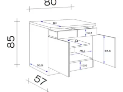 Flex-Well Classic Küchen-Unterschrank Florida 80 cm Weiß-Sonoma Eiche