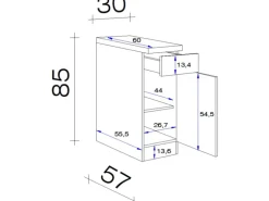 Flex-Well Classic Küchen-Unterschrank Nano 30 cm Buche Nachbildung