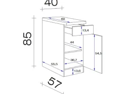 Flex-Well Classic Küchen-Unterschrank Nano 40 cm Buche Nachbildung