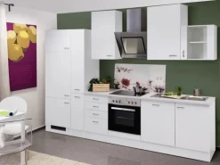 Flex-Well Classic Küchenzeile Wito 310 cm mit Apothekerschrank Weiß