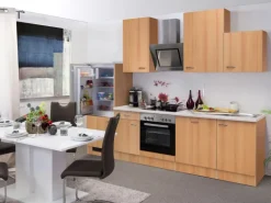 Flex-Well Classic Küchenzeile Nano 280 cm Buche Nachbildung