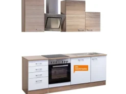 Flex-Well Classic Küchenzeile Florida 220 cm Sonoma Eiche-Weiß-Sonoma Eiche