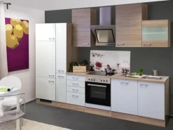 Flex-Well Classic Küchenzeile Florida 310 cm Weiß - Sonoma Eiche